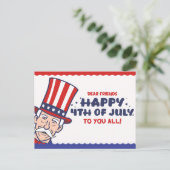 Uncle Sam's Patriottische 4 juli Feestdagenkaart (Staand voorkant)