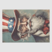 Uncle Sam's Patriottische Prowess Decoupage Papier (Voorkant)