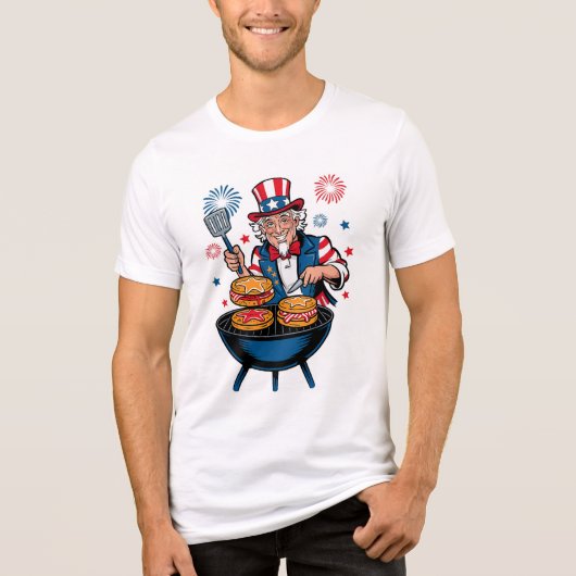 Uncle Sam's Star-Spangled BBQ Bash Tri-Blend Shirt (Voorkant)