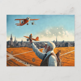 Uncle Si's Planes Briefkaart,  Vliegtuig kunst Briefkaart