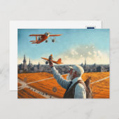 Uncle Si's Planes Briefkaart,  Vliegtuig kunst Briefkaart (Voorkant / Achterkant)