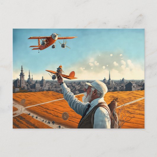 Uncle Si's Planes Briefkaart,  Vliegtuig kunst Briefkaart (Voorkant)