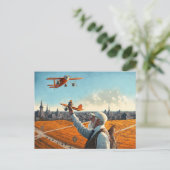 Uncle Si's Planes Briefkaart,  Vliegtuig kunst Briefkaart (Staand voorkant)