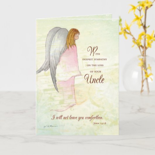 Uncle Sympathy Angel Kaart (Gele Bloem)