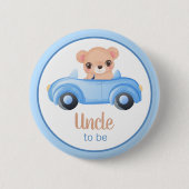 Uncle To Be Beer Boy Baby shower Button (Voorkant)