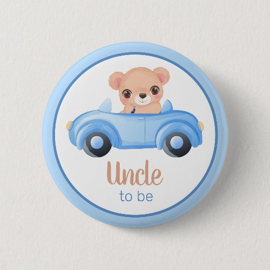 Uncle To Be Beer Boy Baby shower Button (Voorkant)