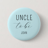 Uncle to Be Blue Baby shower Button (Voorkant)