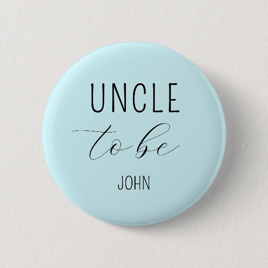 Uncle to Be Blue Baby shower Button (Voorkant)