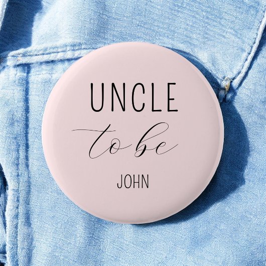 Uncle to Be Pink Baby shower Button