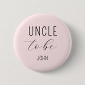 Uncle to Be Pink Baby shower Button (Voorkant)