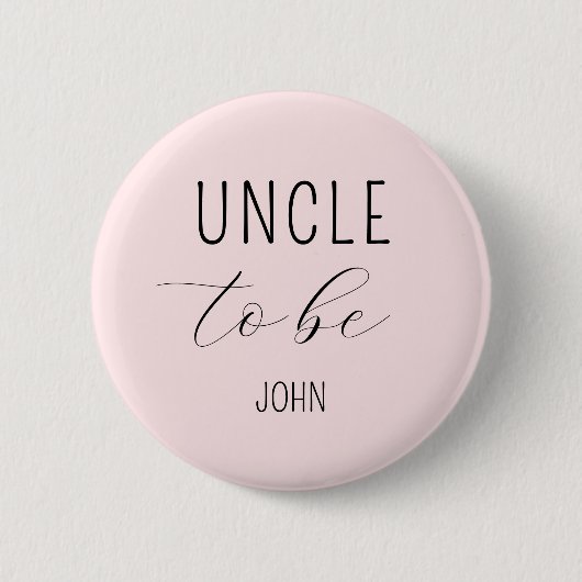 Uncle to Be Pink Baby shower Button (Voorkant)