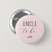 Uncle to Be Pink Baby shower Button (Voorkant /achterkant)