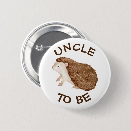 Uncle to be Woodland Animals Baby shower Button (Voorkant /achterkant)