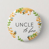 UNCLE to Bee Honey Bumble Bee Baby shower Button (Voorkant)
