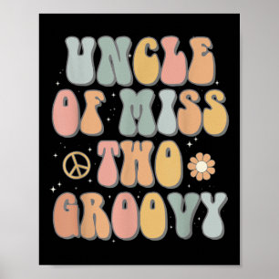 Uncle Two Groovy Tweede Verjaardag Retro 2e Bday P Poster