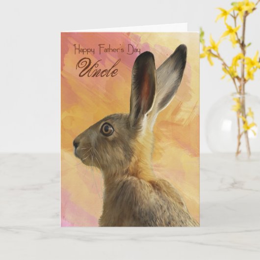 Uncle Vaderdag Kaart met wilde haas (Gele Bloem)