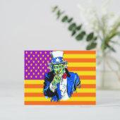 Uncle Zombie Sam Briefkaart (Staand voorkant)