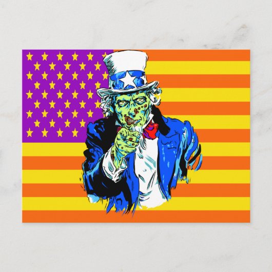 Uncle Zombie Sam Briefkaart (Voorkant)