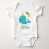 Uncle's Sweetheart Blue Kawaii Narwhal Romper (Voorkant)
