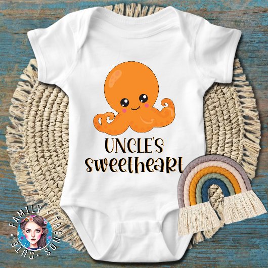 Uncle's Sweetheart Oranje Kawaii Octopus Romper