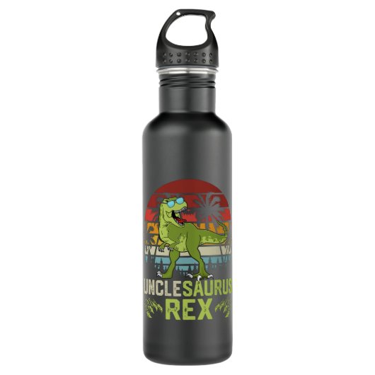 Unclesarurus | Cool Retro Dinosaur-ontwerp Waterfles (Voorkant)
