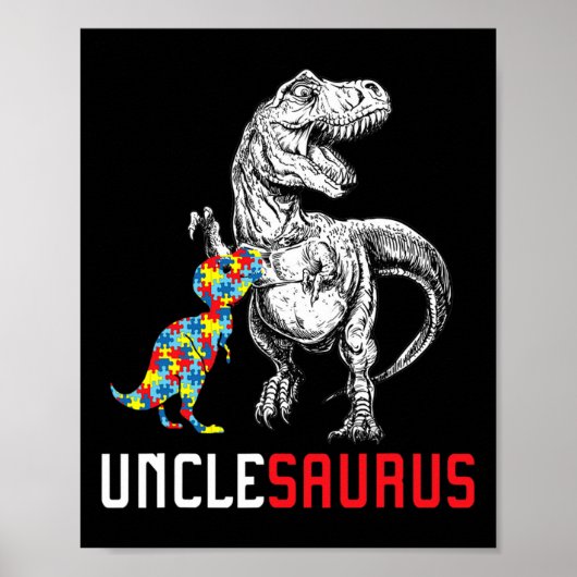 Unclesaurus Autisme Bewustzijn Uncle Saurus Family Poster (Voorkant)