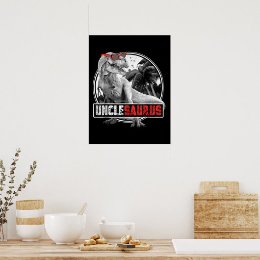 Unclesaurus Dinosaur oom Saurus Poster (Keuken)