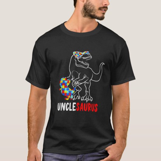 Unclesaurus Dinosaur T Rex Uncle Saurus Autisme AW T-shirt (Voorkant)