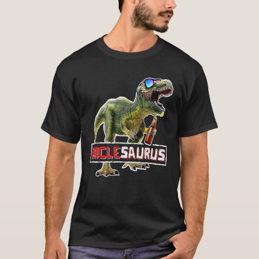 Unclesaurus Rex Beer Shirt T Rex Dinosaur Fun Uncl (Voorkant)