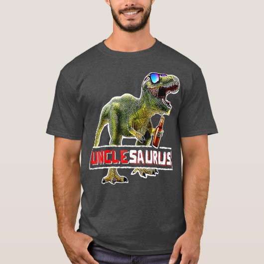 Unclesaurus Rex Beer T Rex Dinosaur Fun Uncle T-shirt (Voorkant)