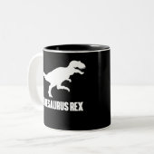 Unclesaurus Rex Funny T voor Uncles Tweekleurige Koffiemok (Voorkant links)