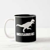 Unclesaurus Rex Funny T voor Uncles Tweekleurige Koffiemok (Links)