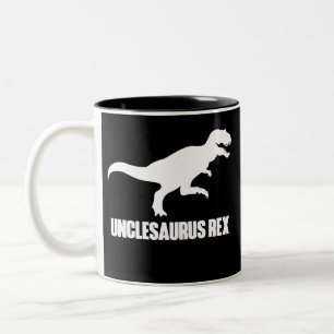 Unclesaurus Rex Funny T voor Uncles Tweekleurige Koffiemok