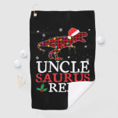 Unclesaurus Rex Rood Plaid Kerstverlichting Famili Golfhanddoek (Insitu)