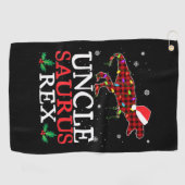 Unclesaurus Rex Rood Plaid Kerstverlichting Famili Golfhanddoek (Horizontaal)