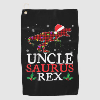 Unclesaurus Rex Rood Plaid Kerstverlichting Famili Golfhanddoek
