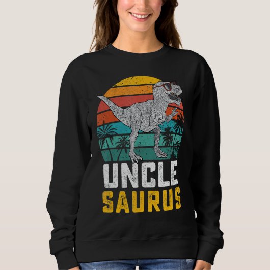 Unclesaurus T Rex Dinosaur oom Saurus Family Mat Trui (Voorkant)