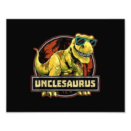 Unclesaurus T rex oom Saurus Dinosaur Foto Afdruk (Voorkant)