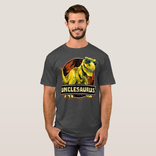 Unclesaurus T rex oom Saurus Dinosaur Mannen T-shirt (Voorkant volledig)