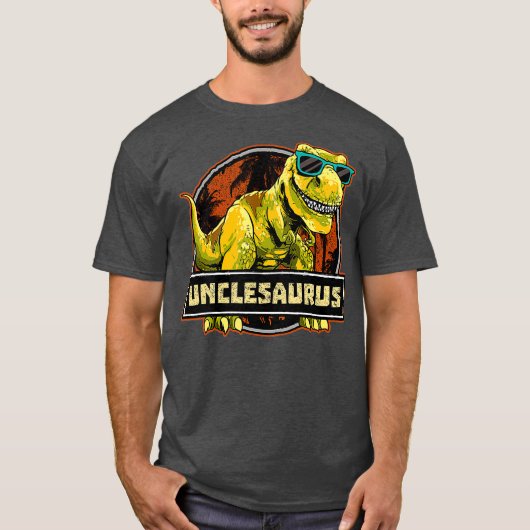 Unclesaurus T rex oom Saurus Dinosaur Mannen T-shirt (Voorkant)