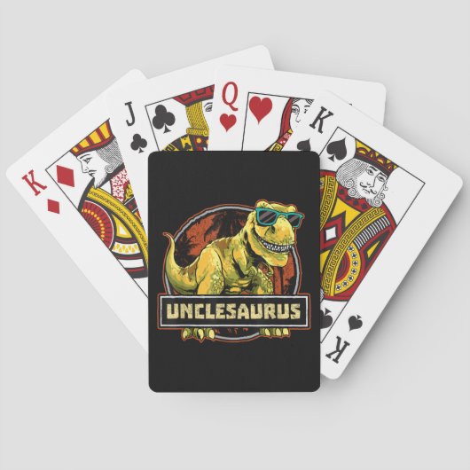 Unclesaurus T rex oom Saurus Dinosaur Pokerkaarten (Achterkant)