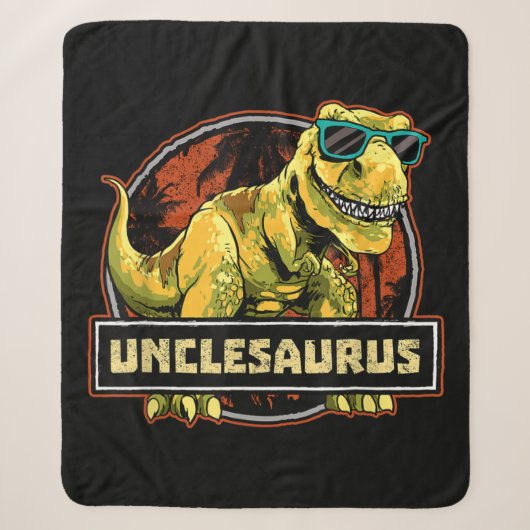 Unclesaurus T rex oom Saurus Dinosaur Sherpa Deken (Voorkant)