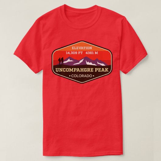 Uncompaggre Peak Colorado 14ers bergbeklimmen T-shirt (Design voorkant)