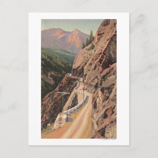 Uncompahgre Gorge en Million Dollard Highway Briefkaart (Voorkant)