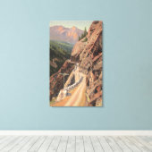 Uncompahgre Gorge en Million Dollard Highway Canvas Afdruk (Insitu (Houten vloer))
