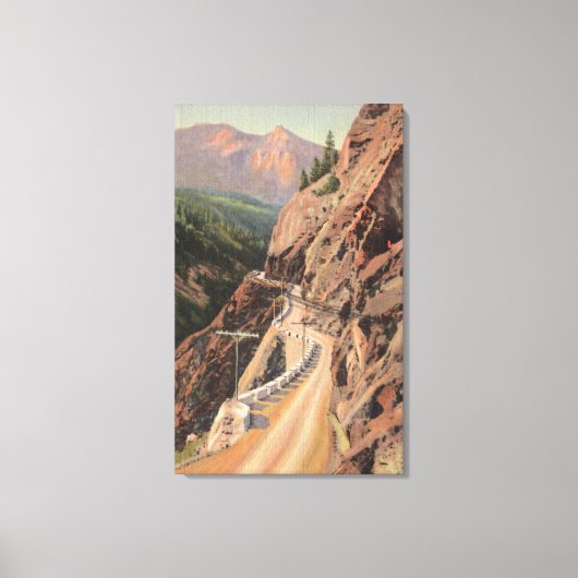 Uncompahgre Gorge en Million Dollard Highway Canvas Afdruk (Voorkant)