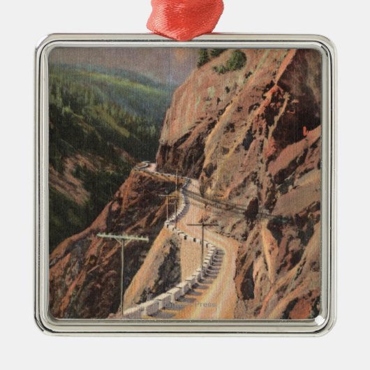 Uncompahgre Gorge en Million Dollard Highway Metalen Ornament (Voorkant)