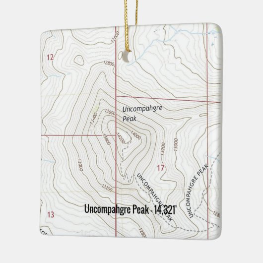 Uncompahgre Peak Colorado Fourteener Keramisch Ornament (Links)