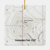 Uncompahgre Peak Colorado Fourteener Keramisch Ornament (Achterkant)