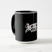 Uncontrolled Spirits Get Strong - zwarte koffie mo Mok (Voorkant links)